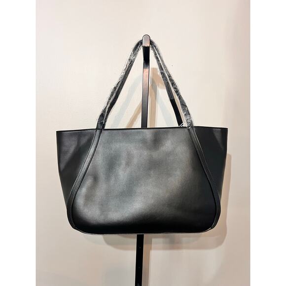 Cavalli Sandra Leather Large Shopper Tote Bag Black Onyx NWT - Picture 2 of 5